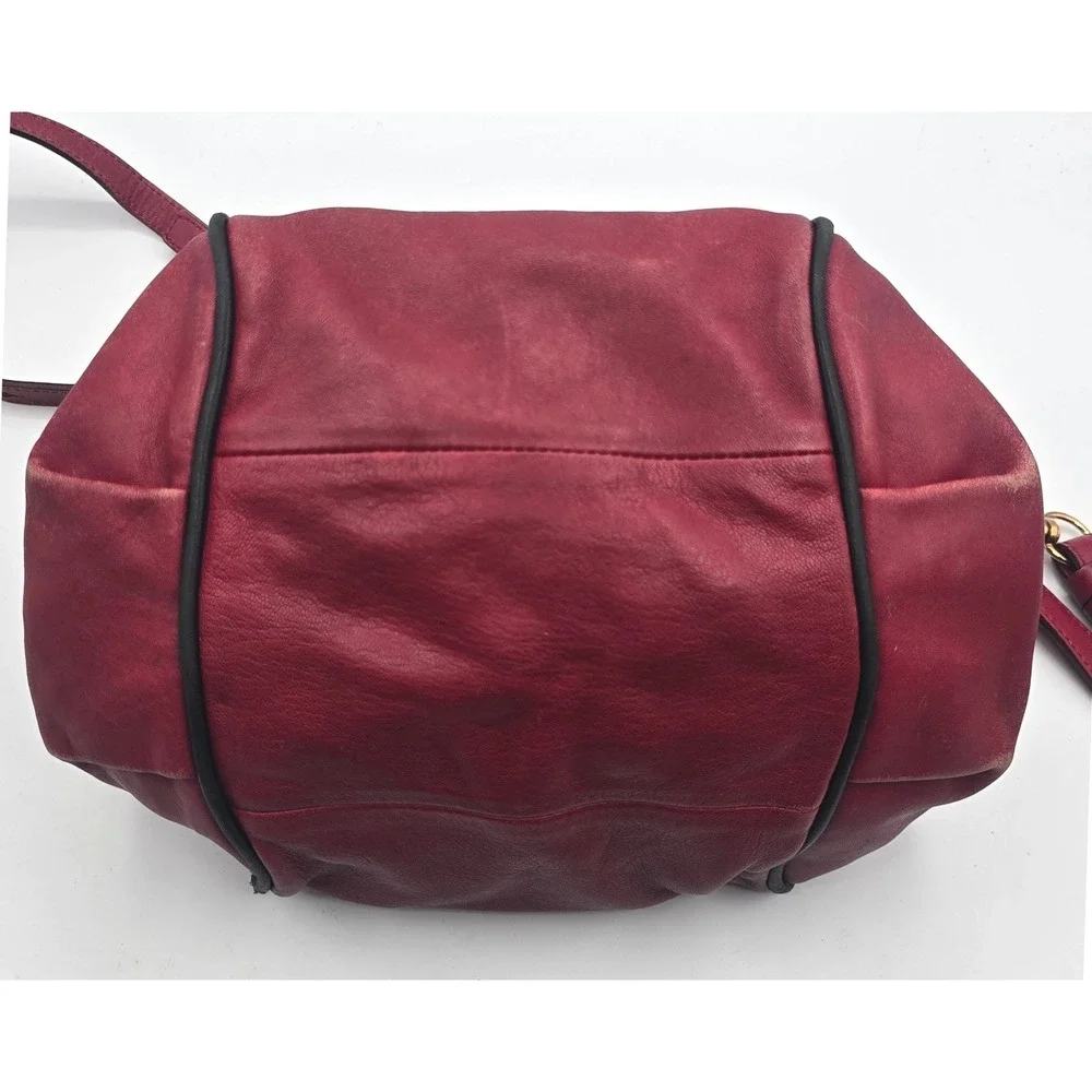 Authentic Chloe Ethel Small Red Leather Satchel Shoulder Crossbody Bag Handbag